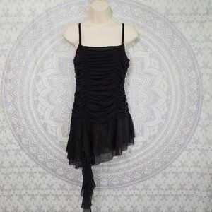 Euc $98 Victorias Secret Y2K Mesh Black Teddy Mini Dress Babydoll Tunic Tank M